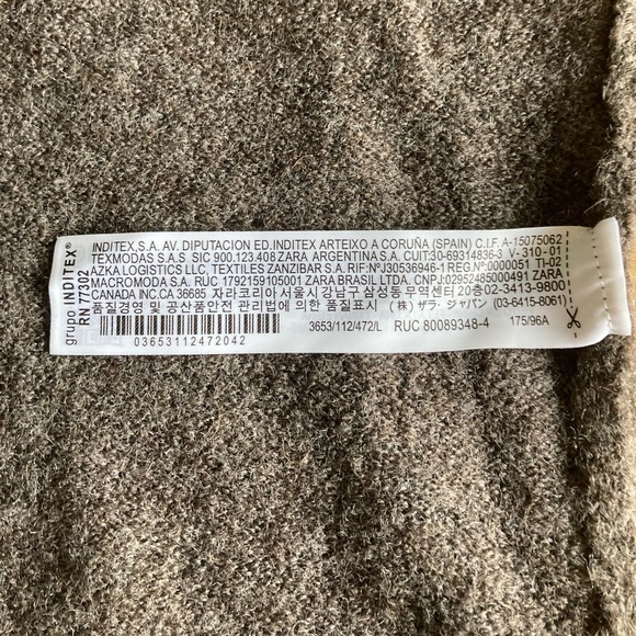 New Zara Grey Acrylic Polyester Short Sleeve Dress size L - Picture 16 of 16